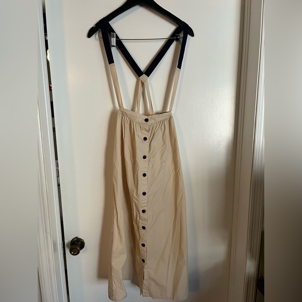 Vintage cream skirt with suspenders